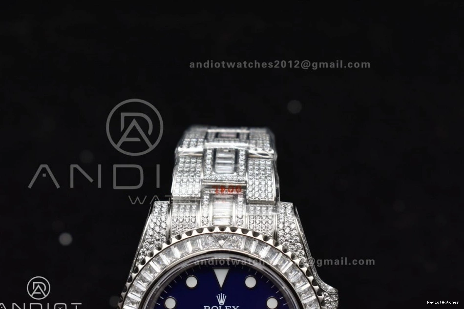 Diamonds AMGF Dial VR Chic On Bracelet Blue Submariner Full On Edition 40mm 1149 SS Best 0813